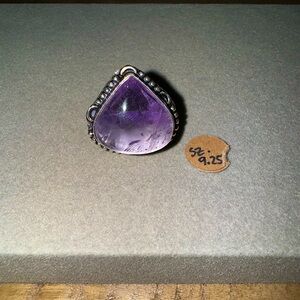 Hand Crafted Amethyst ring 925 Sterling Silver size 9.25